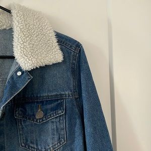 Sweater Collar Jean Jacket